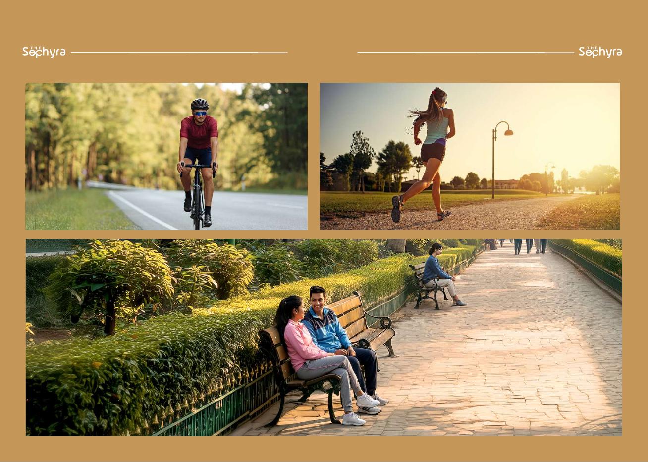 Jogging and cycling promenade