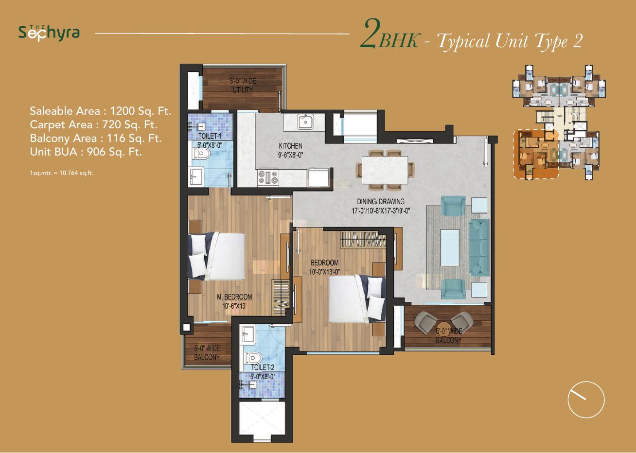 2 BHK Typical Unit Type 2