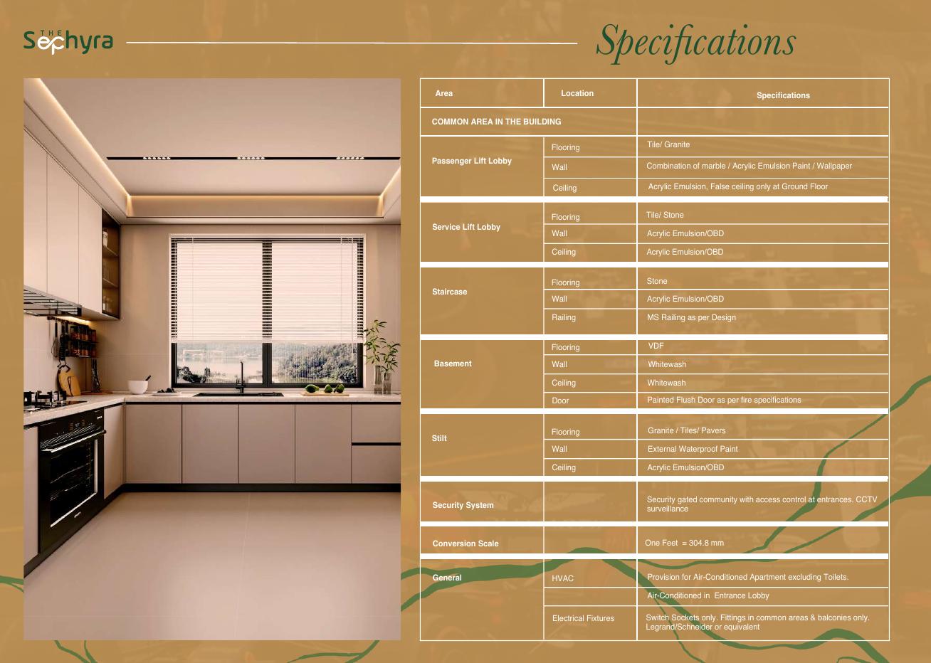 Common area specifications